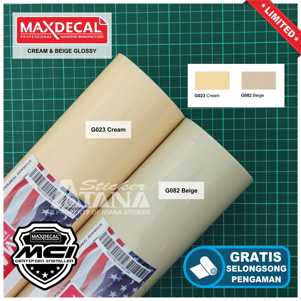 Skotlet Cream Beige Glossy Maxdecal Scotlet Krem Coklat Stiker Cokelat Metalik Sticker Gloss Kilap Decal Vinyl Meteran Roll Sepeda Motor Matic Mobil Scotlite Body Scotlight Nyala Dekorasi Kaca Background Aquarium Lantai Tiang Aksesoris Scoopy Vespa Beat