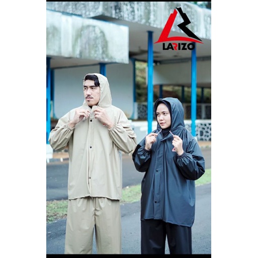 JAS HUJAN LARIZO PVC 025, MANTOL BAHAN TEBAL KARET ELASTIS  STELAN BAJU CLANA RAINCOAT PRIA WANITA ANTI REMBES