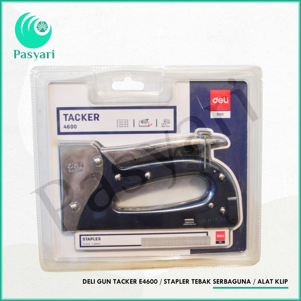 

Deli Gun Tacker E4600 / Stapler Tebak Serbaguna / Alat Klip