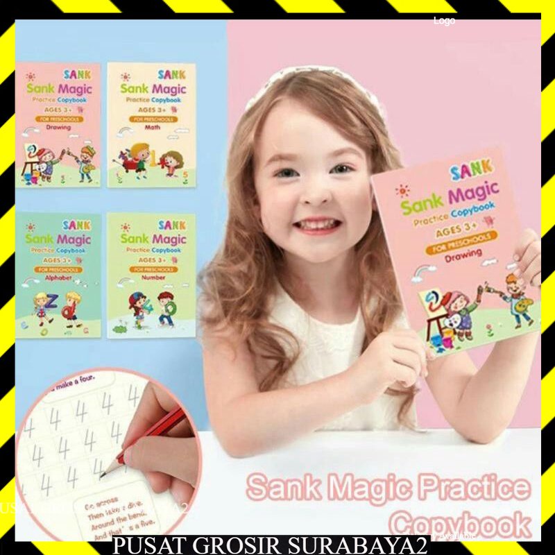 

1 SET 4 BUKU SANK MAGIC BOOK / BUKU PINTAR BELAJAR MENULIS MEMBACA LATIHAN PAUD PRESCHOOL BUKU MEWARNAI MAGIC BOOK pusat grosir