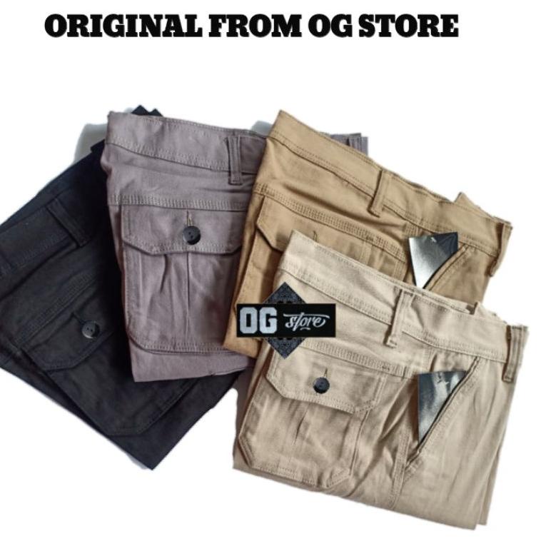 ニ OG STORE - Cargo Short Pant Celana Pendek Cargo Pria Big Size Jumbo Oversize Super Jumbo 27-55 HOT
