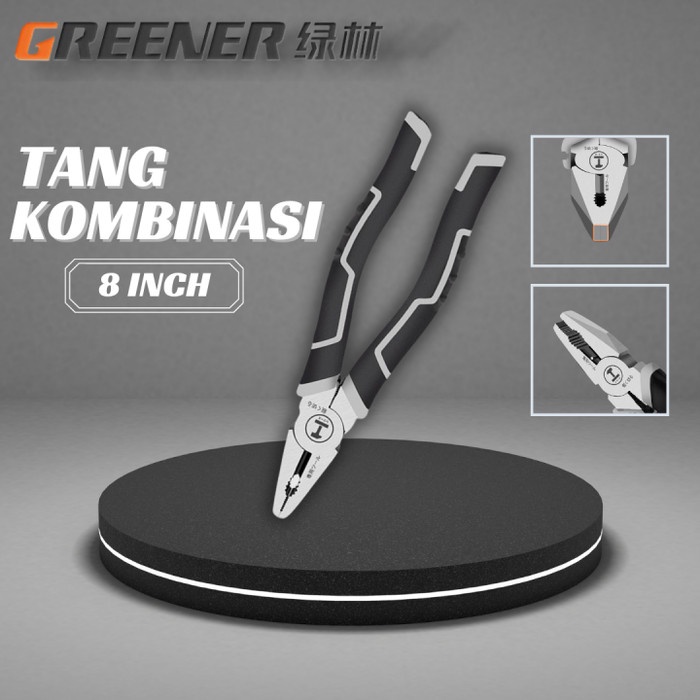 GREENER Tang Kombinasi 6 - 8 Inch Linesman Plier 6 inch 8 inch Material Chrome Vanadium Kuat