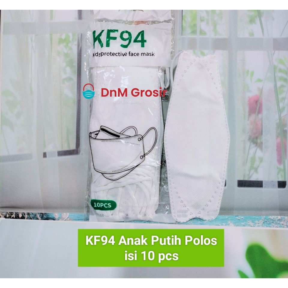 Masker KF94 Anak Putih Polos isi 10 pcs