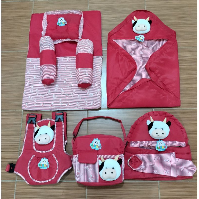 PROMO !!! TERMURAH SET PERLENGKPAN BAYI PAKET HEMAT 5 IN 1(GRATIS 1 SET SARUNG TANGAN/KAKI BAYI)