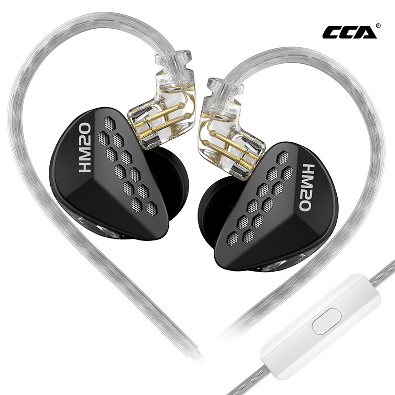 Cca HM20 Headset Earphone Kabel Hybrid Teknologi 1ddd + 7BA In Ear Bass Untuk KZ PR1