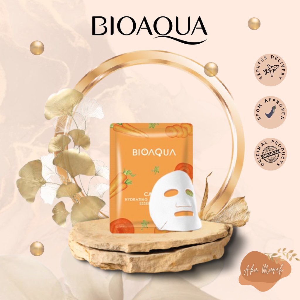 ✨ AKU MURAH ✨ BIOAQUA ''Carrot Hydrating &amp; Glowing Skin'' Sheet Mask Natural Plant Essence Face Masker