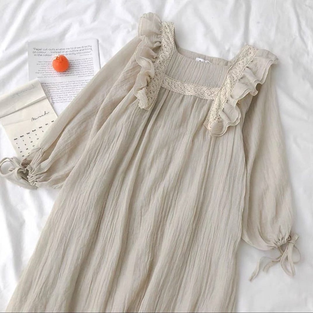 DRESS MIDI WANITA / MIDI DRESS KOREA / OLIVE DRESS CRINCLE / MIDI DRESS CRINCLE