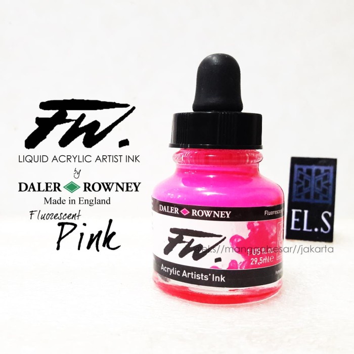

Star Daler Rowney Fw Ink Flourescent Pink ( Cat Akrilik ) Terbatas
