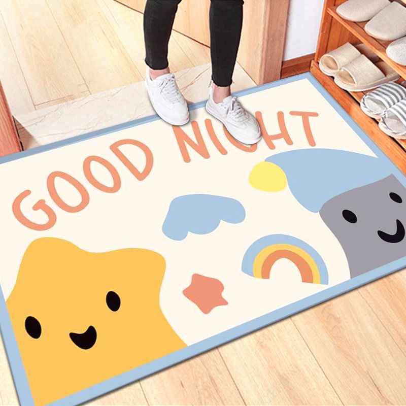 Gobra ♕ KS002 Keset Kaki (Tanpa Kemasan) Anti Slip 15 Motif Lucu Lucu Cute 40x60CM Bahan Polyester Alas Lantai Keset Kamar Mandi Import Murah