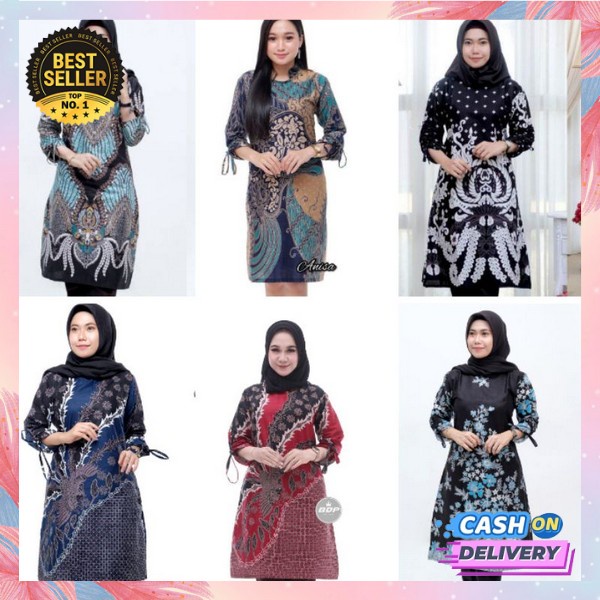 Atsan Cewek Formal Batik Model Terbaru Kemeja Wanita Formal Atasan Wanita Terbaru Baju Batik Kekinia