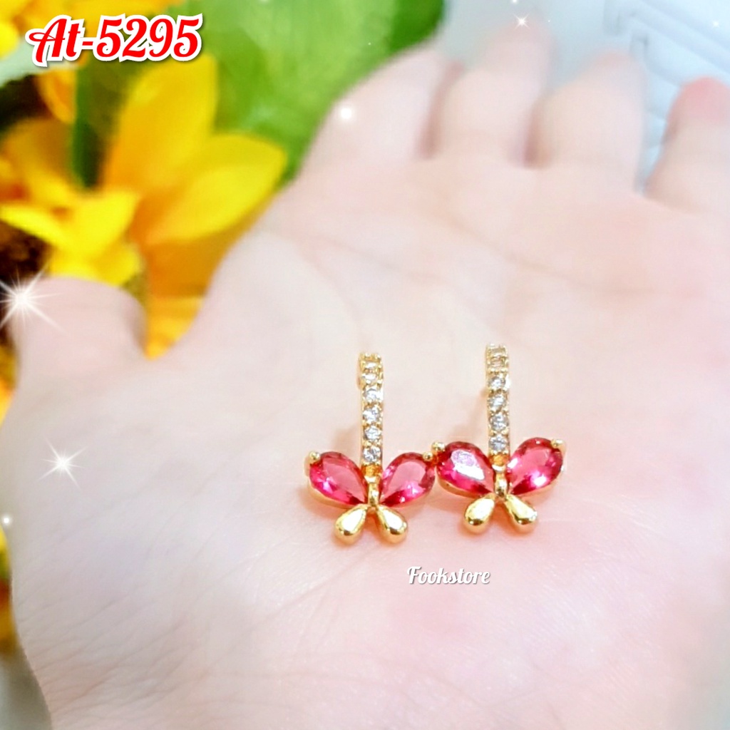 Anting Model Tusuk/Stud Motif Kupu Permata Warna Perhiasan Xuping