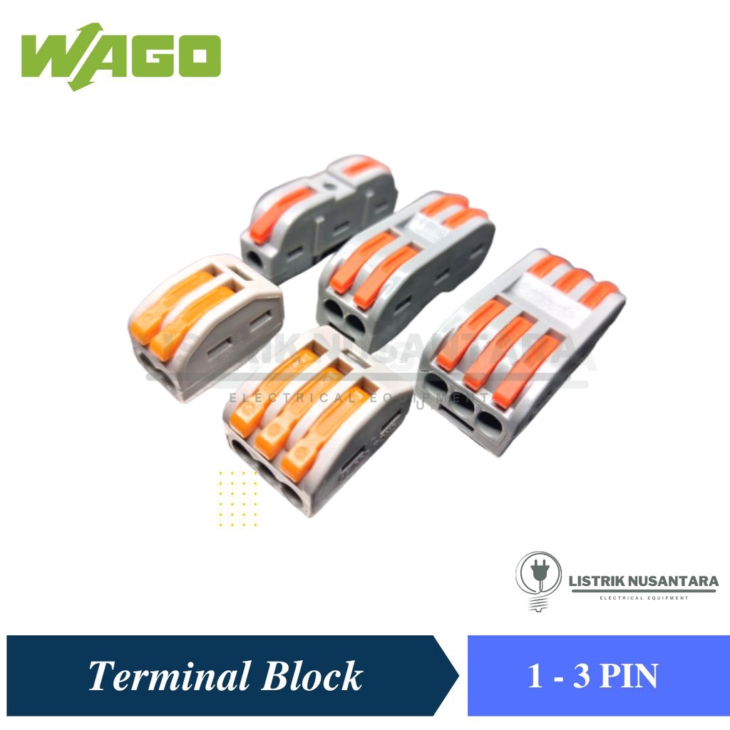 Terminal Block Konektor Wago / Konektor Kabel Wago Original 2 Pin/3 Pin/1x1/2x2/3x3