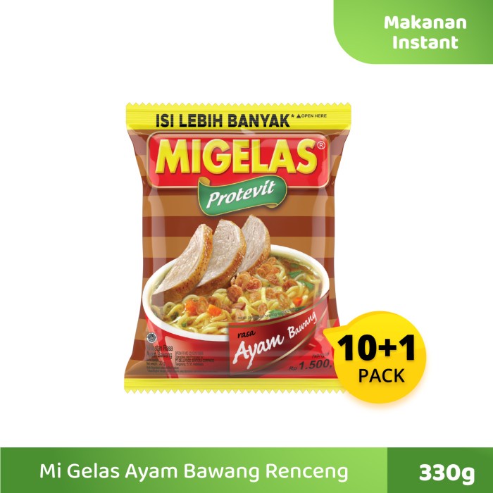 

PROMO Mie Instan Migelas Ayam Bawang Renceng 10+1