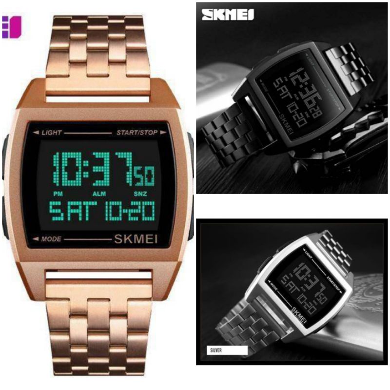 Jam Tangan Pria Digital SKMEI 1368 ORIGINAL Rantai