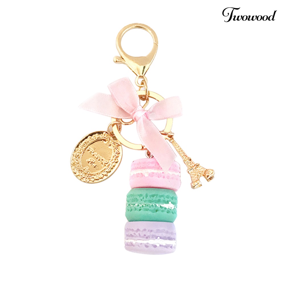 Twowood Gantungan Kunci Bentuk Kue Macaron Bahan Alloy