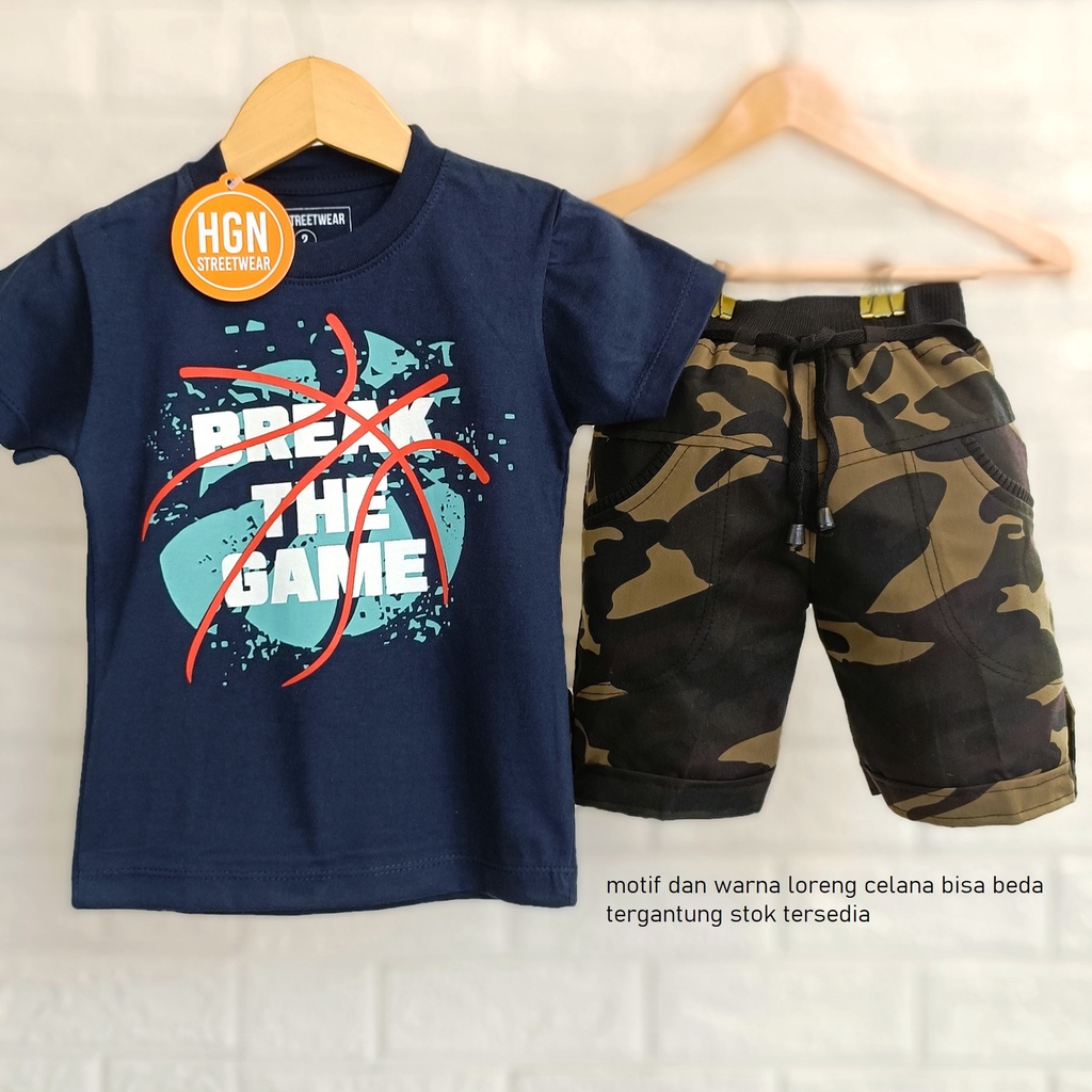 Setelan Anak Cowok Pakaian Anak Laki-Laki Baju Anak Cowok Celana Pendek Anak Laki-Laki 1-10 Tahun HG