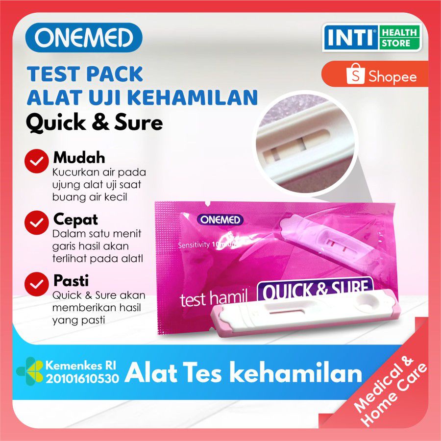 Onemed | Alat Tes kehamilan Quick &amp; Sure | Tes Hamil | Test Pack