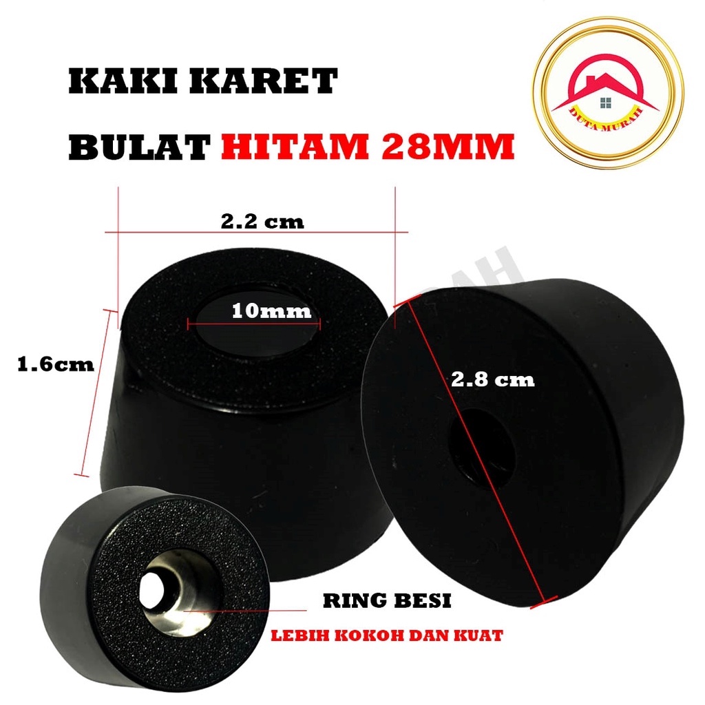 Karet Kaki untuk Kursi Meja Bulat / Karet Bulat Anti Slip Hitam Clear + Ring