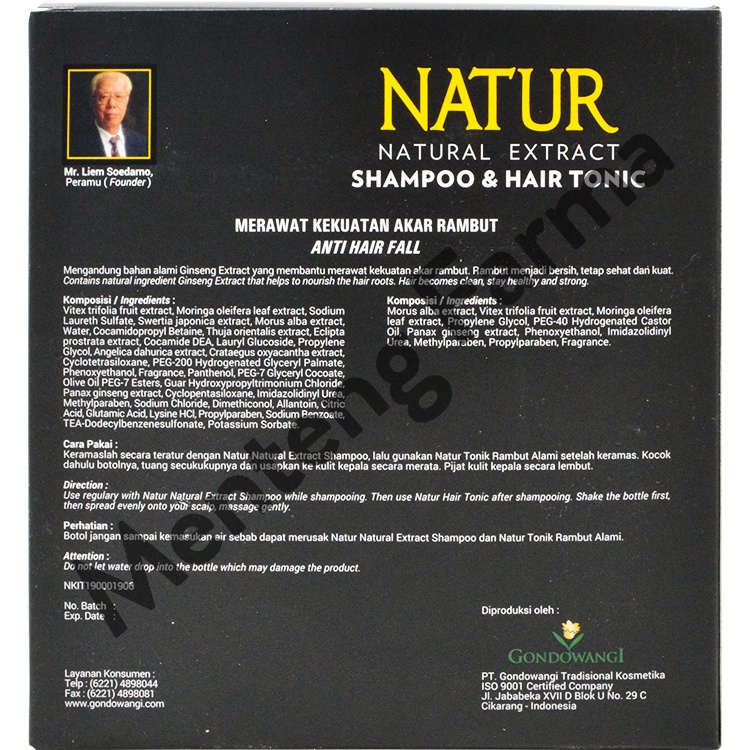 Natur Shampoo &amp; Hair Tonic 2 in 1 Ginseng Extract - Perawatan Rambut Rontok