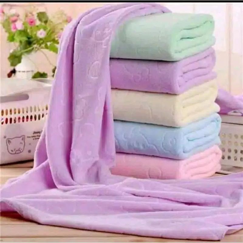 Handuk Mandi Anak Ukuran Besar / Handuk Mandi Bayi Ukuran 70 x 140 Cm / Handuk Microfiber Murah