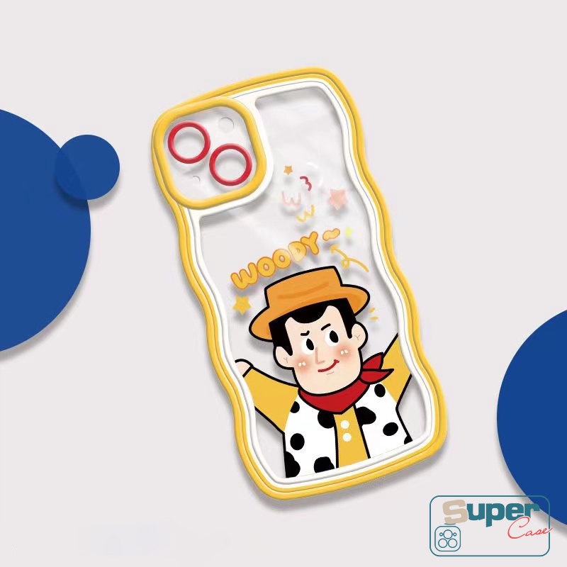 Untuk Case Redmi 12C 9 9A 9T 10A 10 9C NFC Redmi Note 10 11 10s 9 8 Note 11s Note 10 Pro Max Note10 Note11 Lembut Bergelombang Pinggiran Kartun Toy Story Woody Buzz Lightyear Phone Case Cover