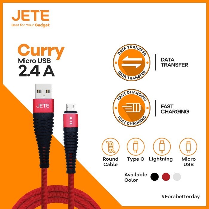 

KABEL CHARGER JETE CX3 CURRY MICRO 2.4A 1M