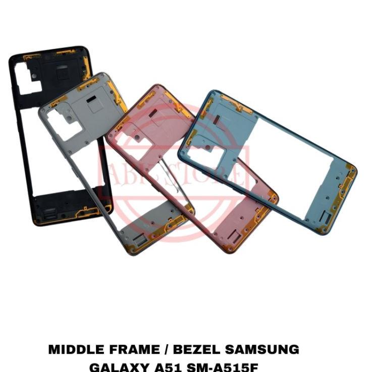 Baru--TULANG TENGAH BEZEL BAZEL SAMSUNG GALAXY A51 SM-A515F RANGKA TUTUP MESIN MIDDLE FRAME