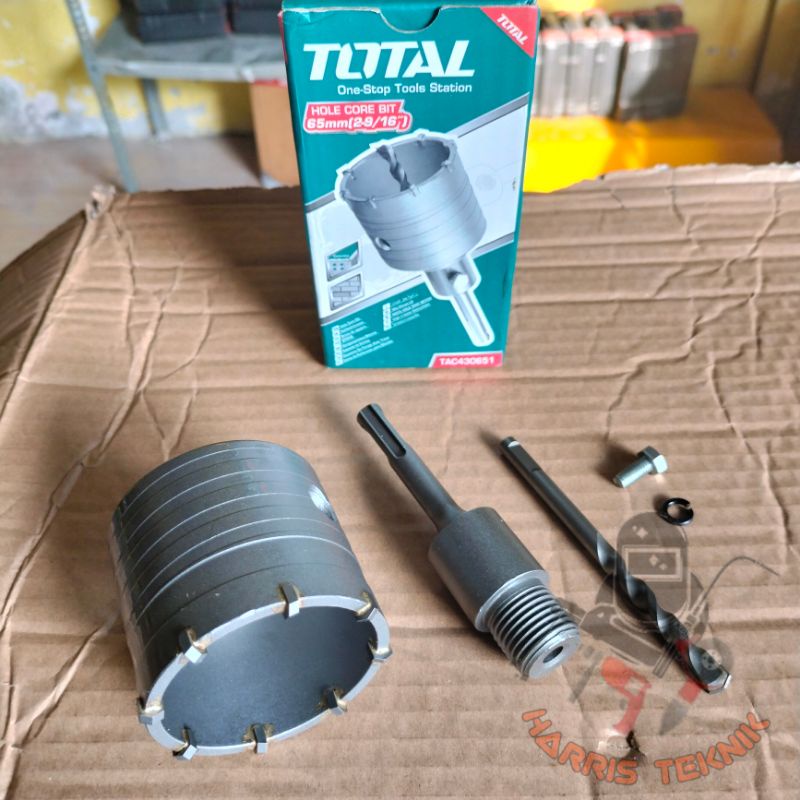 Mata bor pelubang hole saw holesaw beton tembok set SDS TCT 65mm 65 mm TOTAL TAC430651