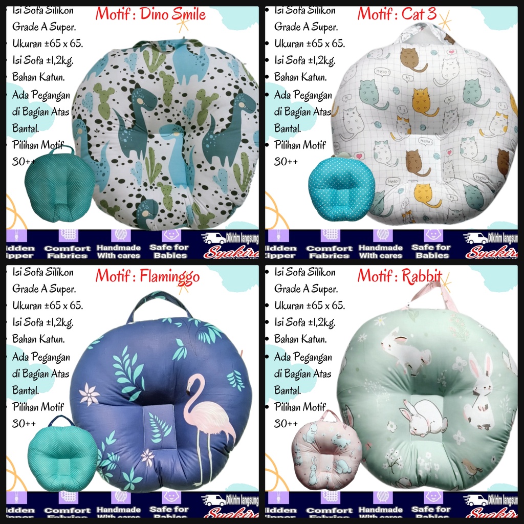 COD - Bantal sofa bayi Kasur Bayi Praktis motif Terbaru Free Tas Mika dan Bantal Peyang