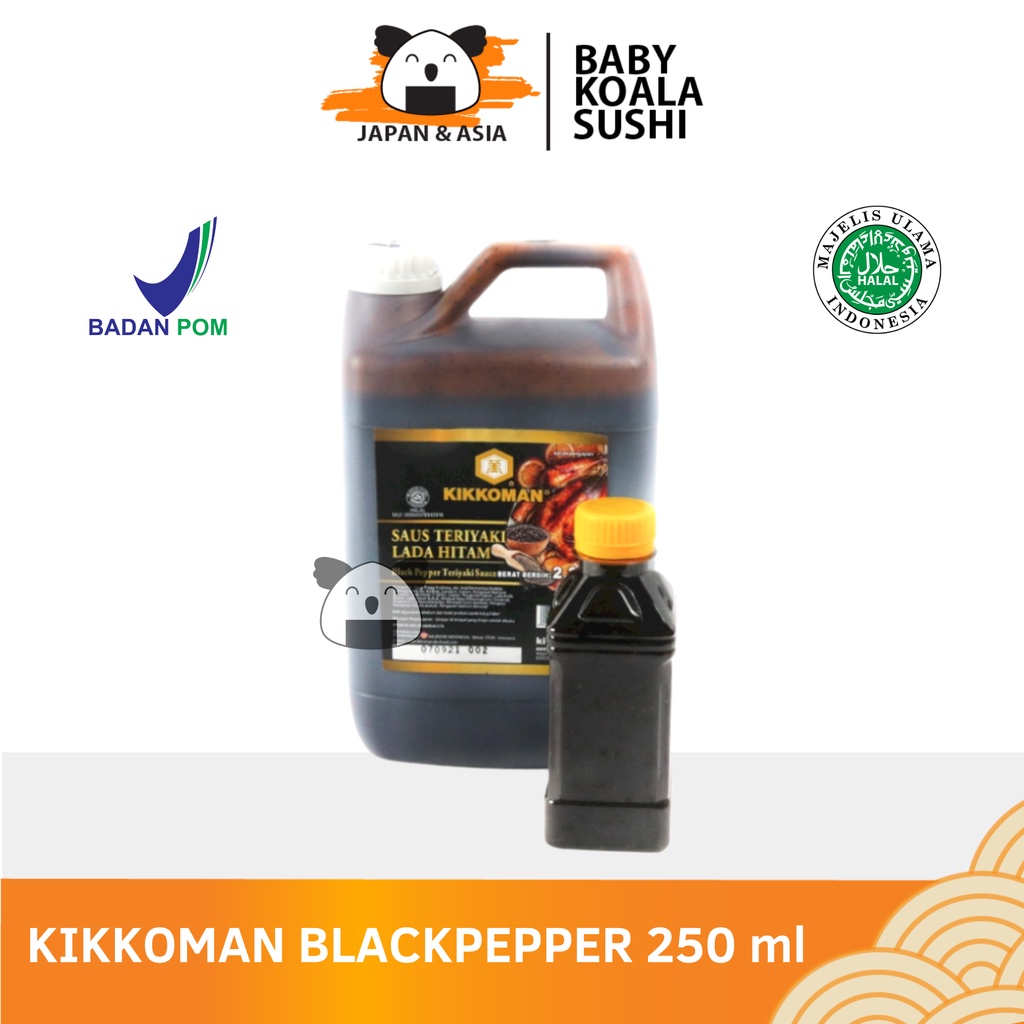 KIKKOMAN Blackpepper Sauce 250ml  Halal | Saus Teriyaki Lada Hitam