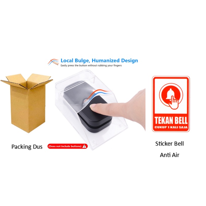 Rain Cover Bel Tutup Pelindung Bel Penutup Bel Pintu Rumah Wireless Door Bell Outdoor / Sticker Bell Pintu