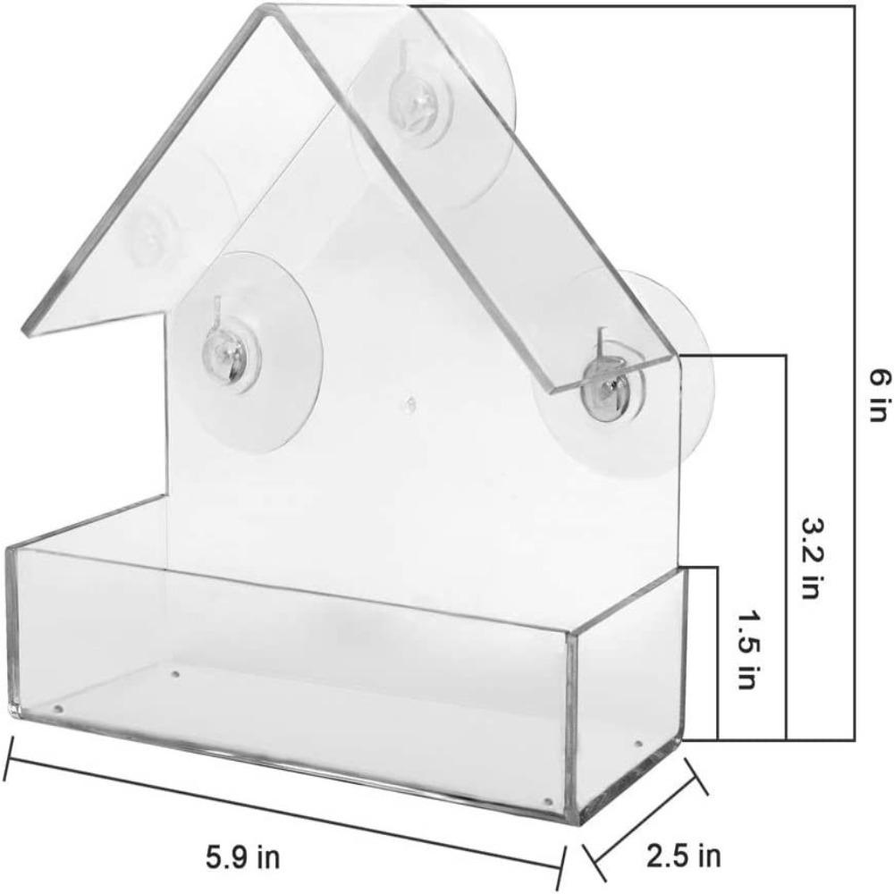 Suyo Burung Gantung Tempat Makan Jendela Bening Suction Cup Food Feeding