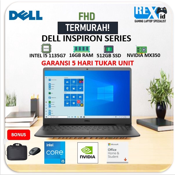 DELL INSPIRON 15 I5 1135G7 512SSD MX350 8GB W11+OHS FHD