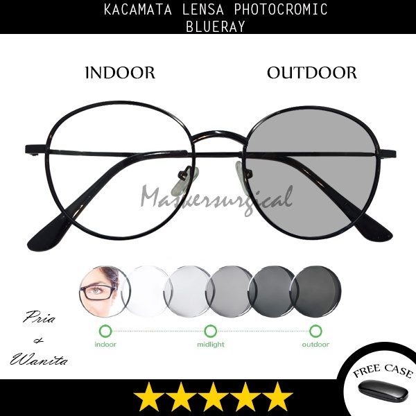 Kacamata Fashion Lensa Blueray Antiradiasi Photocromic Anti UV SILAU DEBU DAN ANTI SINAR TV LAPTOP H