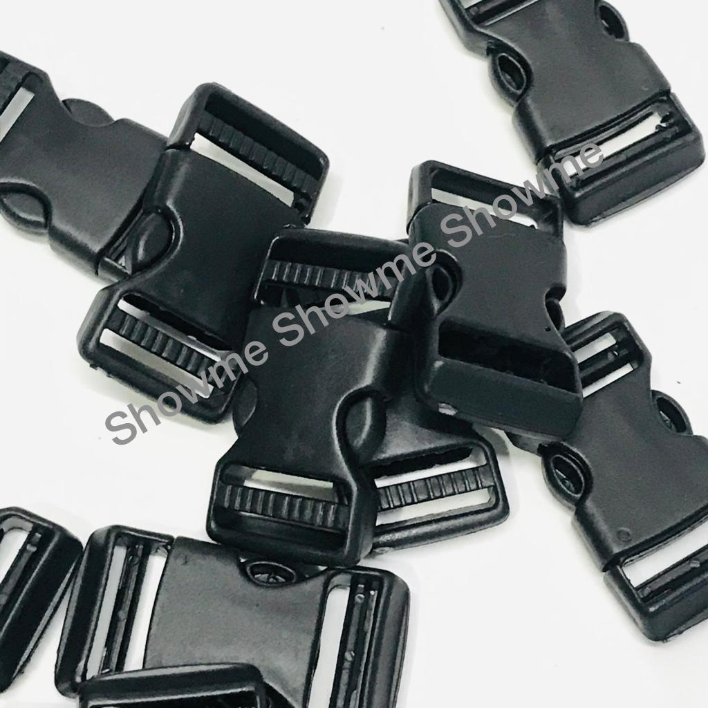 SHOWME KUNCI SODOK GESPER TAS PLASTIK BUCKLE  5cm PP - ASESORIS TAS - SELEMPANG - RANSEL (ukuran pemakaian tali bisban / tali tas 4,8 cm) HITAM HITAM