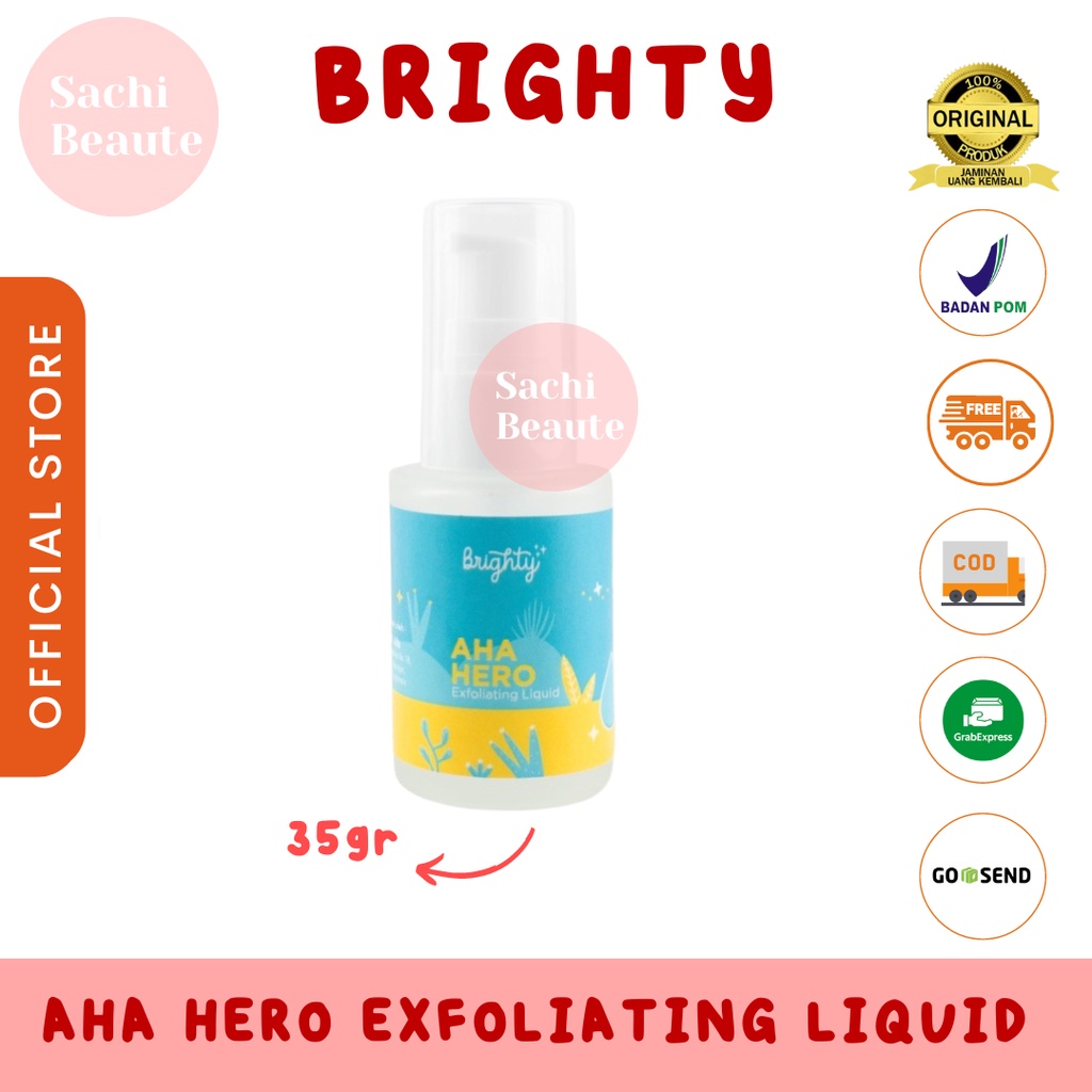 Brighty AHA HERO Exfoliating Liquid (Serum Pencerah Ketiak / Jerawat Punggung / Back Acne / Chicken Skin)