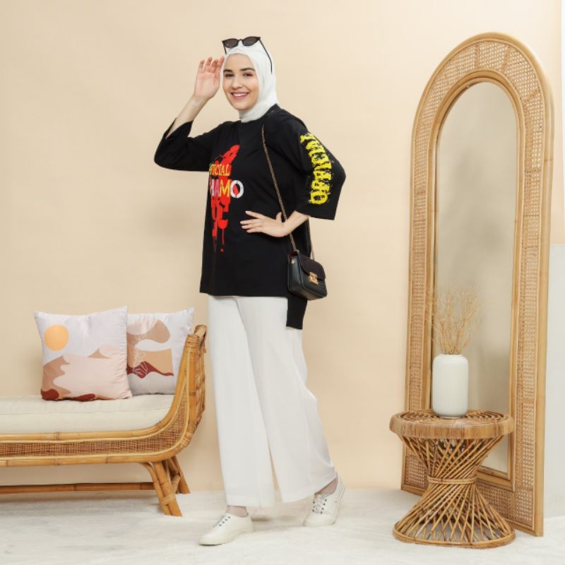 Oversize cewek / Kaos Tebal Combed 24s / Baju Kaos Hijab / Kaos Ghamo Original