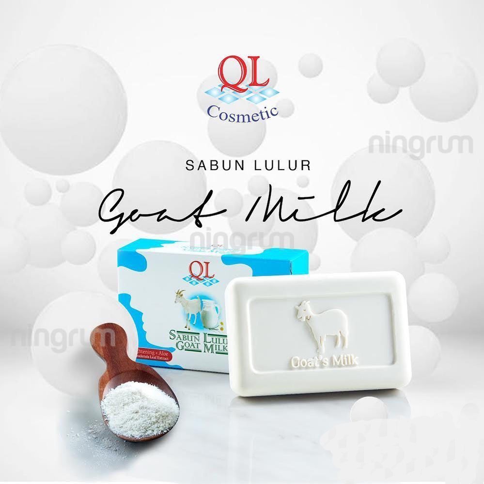 Ningrum QL Cosmetic Sabun Lulur Goat Milk | Facial Soap For Acne | Brightening Soap | Transparant Soap Sabun Pemutih Badan BPOM - 7003