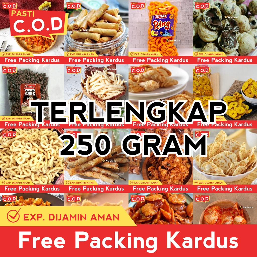 

snack terlengkap 250 gram makanan ringan kiloan cemilan camilan murah