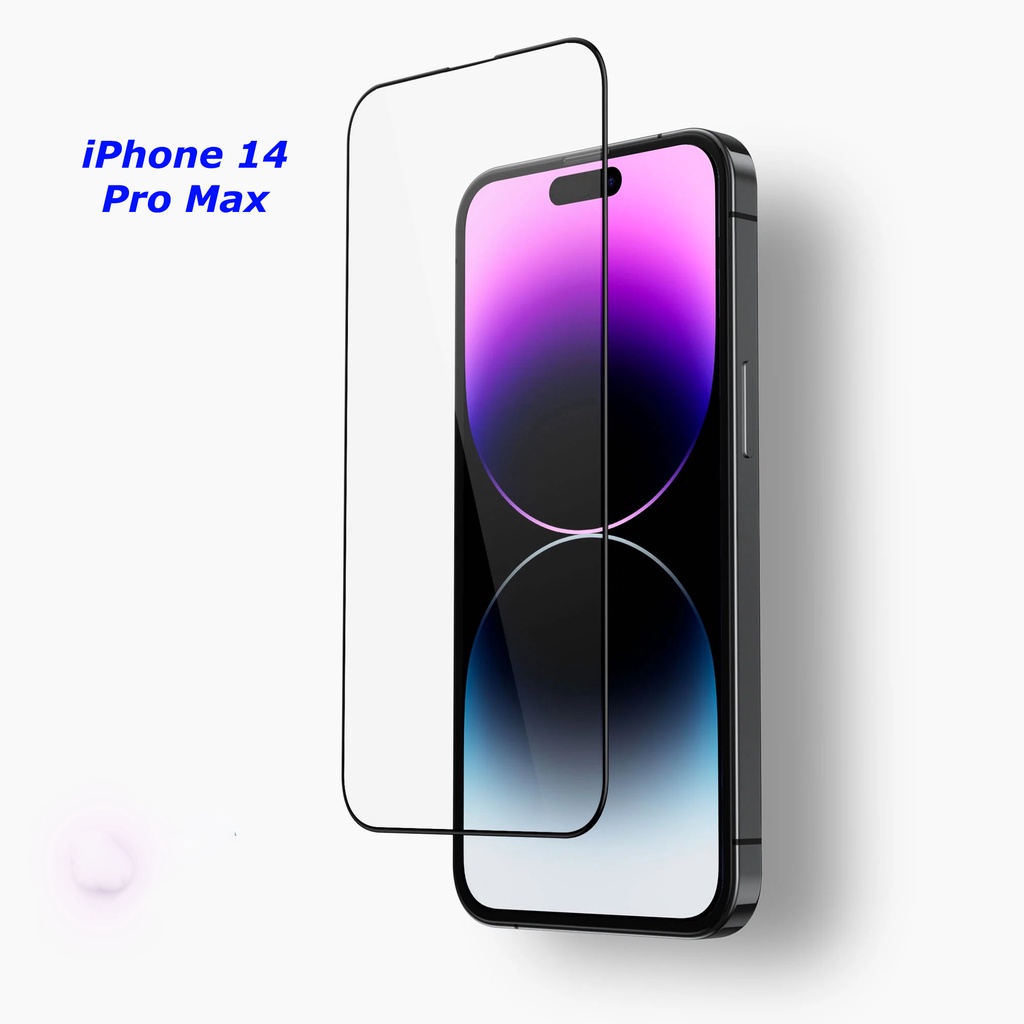 Tempered Glass Iphone 14 Pro Max Full Cover Full Screen Protector Anti Gores