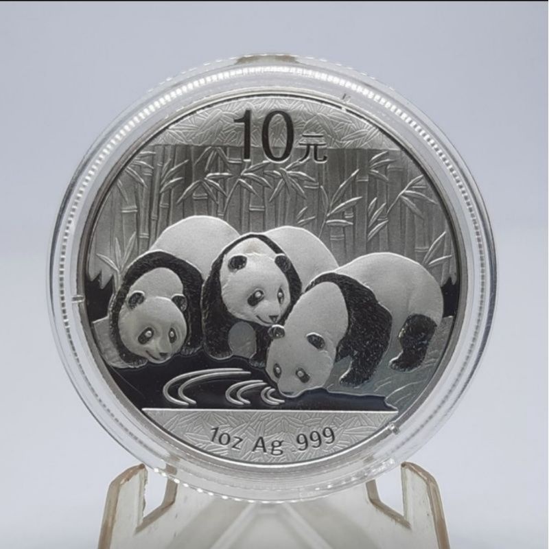 koin perak fine silver  1 oz panda 2013 , fine silver / perak murni 99,9% not antam