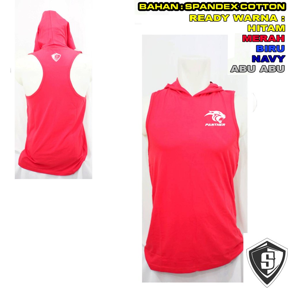 Singlet Hoodie Gym Bodyfit Pria Panther