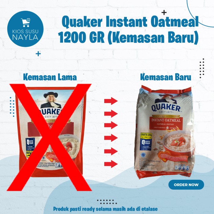 

Quaker Oatmeal Instan1.2 Kg Pouch /Quacker Oat / Quacker Oat Meal