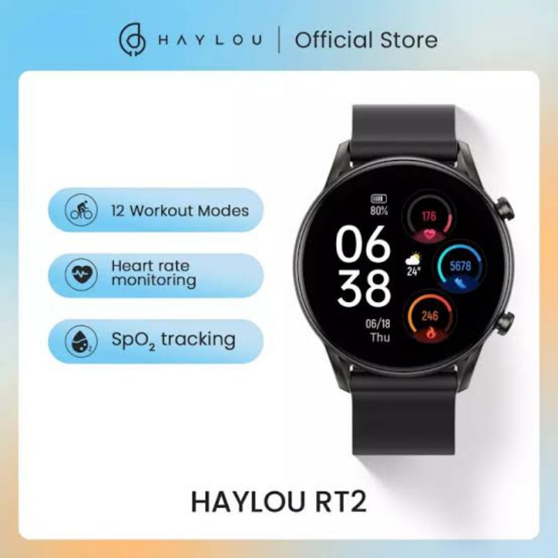 Haylou Rt2 Ls 10 solar smartwatch haylou bergaransi 1 tahun free antigores