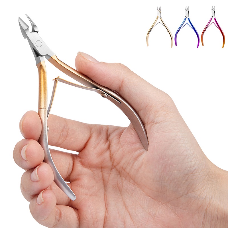 1pc Gunting Kuku Kutikula Bahan Stainless Steel Untuk Manicure Pedicure