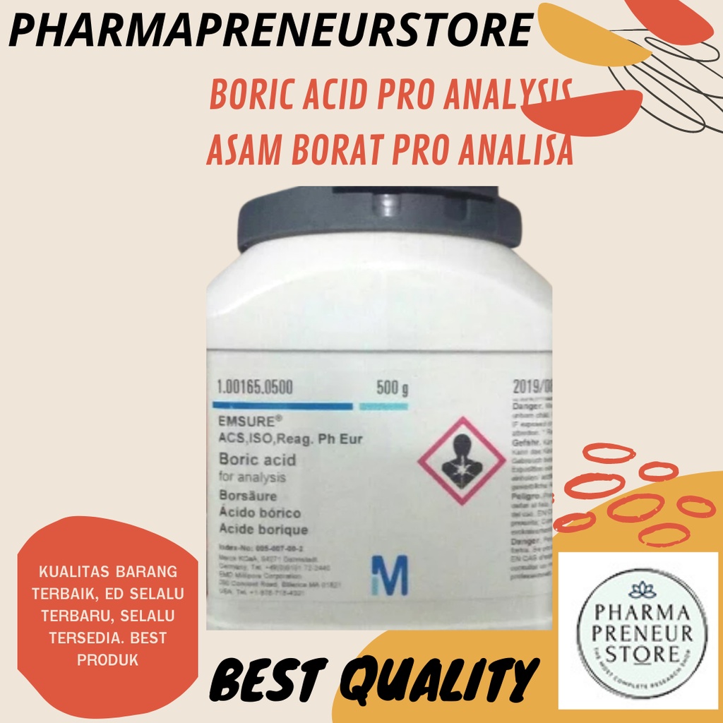 BORIC ACID / ASAM BORAT PRO ANALISA 50 DAN 100 GRAM MERCK BEST QUALITY