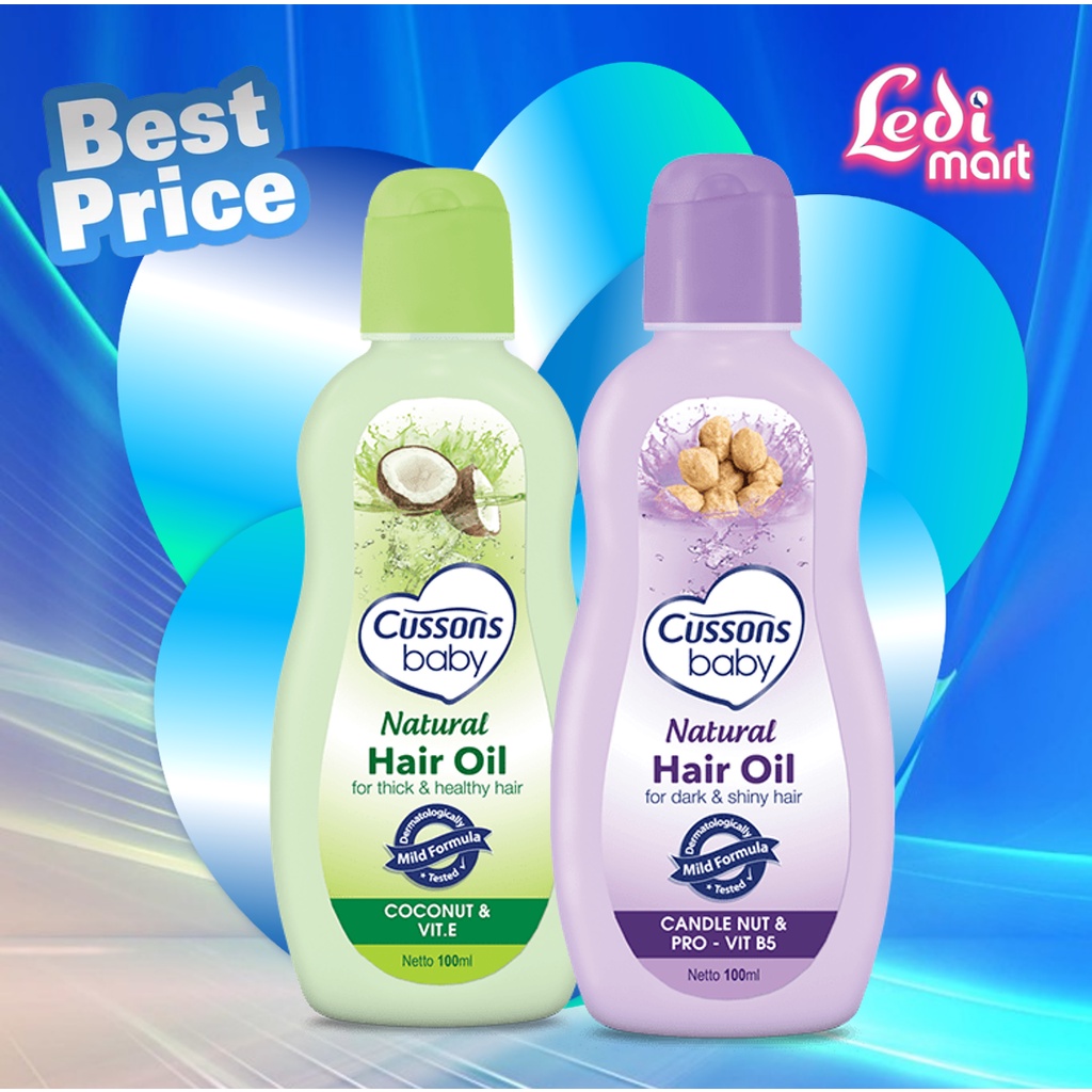 ORIGINAL Cussons Baby Natural Hair Oil candle Nut Coconut 100ml  / Minyak Rambut Bayi / LEDI MART