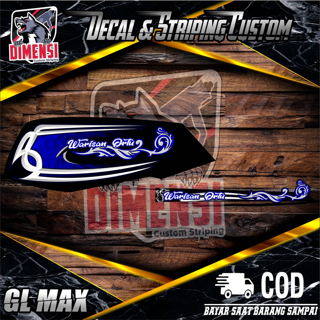 DIMENSI CUSTOM STRIPING VARIASI STIKER HONDA GL PRO / STRIPING GL MAX TEMA BATIK WARISAN ORANG TUA V