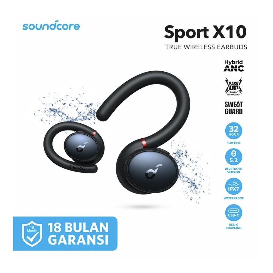Headset Bluetooth Anker Soundcore Sport X10 - A3961H11 - BLACK