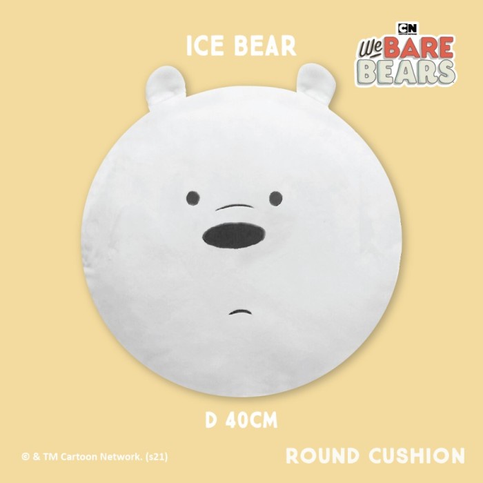 

We Bare Bears Plush Round Cushion Ice Bear - Ice Bear Satuan